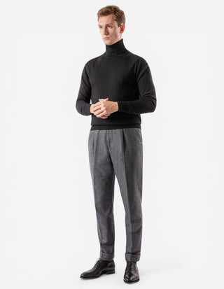 Roll Neck Merino Black