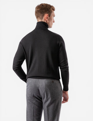 Roll Neck Merino Black