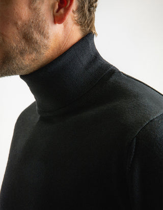 Roll Neck Merino Black