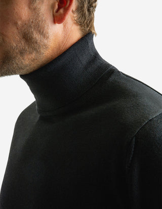 Roll Neck Merino Black