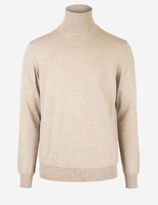 Roll Neck Merino Sand
