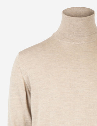 Roll Neck Merino Sand