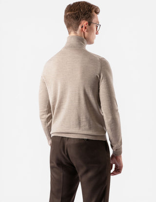 Roll Neck Merino Sand