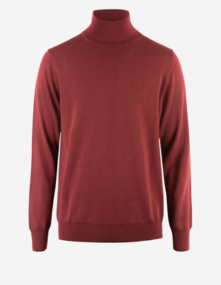 Roll Neck Merino Bordeaux