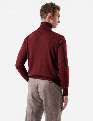 Roll Neck Merino Bordeaux