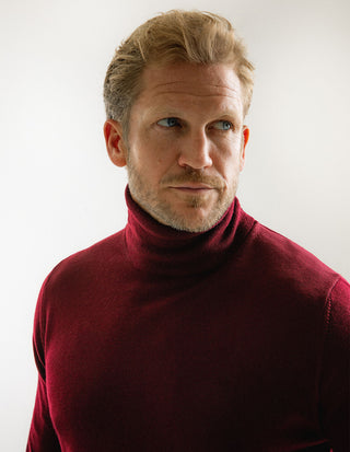 Roll Neck Merino Bordeaux