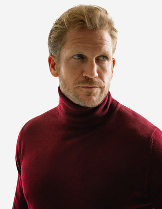 Roll Neck Merino Bordeaux