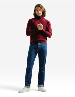 Roll Neck Merino Bordeaux