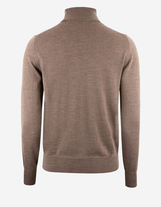 Roll Neck Merino Brown Melange
