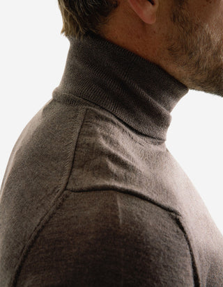 Roll Neck Merino Brown Melange