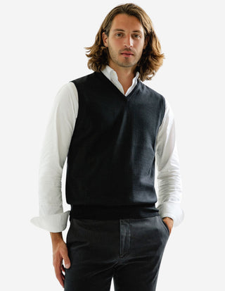 Slipover Merino Svart