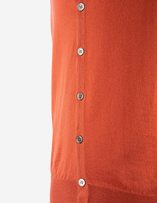 Väst Finstickad Merinoull Orange