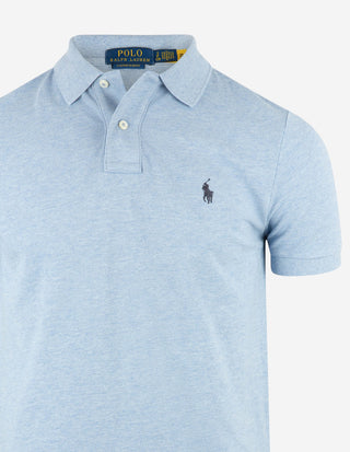 Custom Slim Fit Polo Ljusblå
