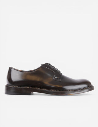Derby Crimp Leather Dark Brown