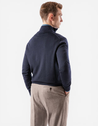 Half Zip Tröja Merinoull Navy