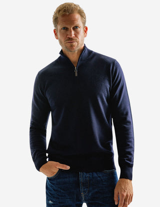 Half Zip Tröja Merinoull Navy