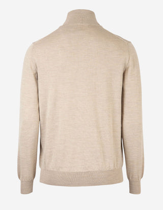 Half Zip Tröja Merinoull Beige