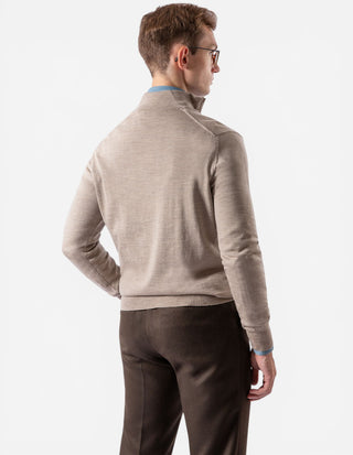 Half Zip Tröja Merinoull Beige