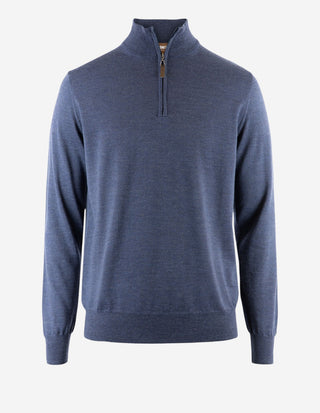 Half Zip Tröja Merinoull Mörkblå