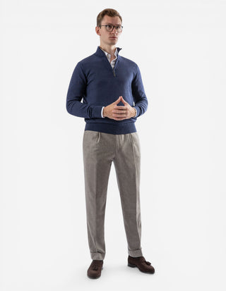 Half Zip Tröja Merinoull Mörkblå