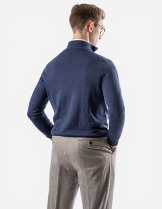 Half Zip Tröja Merinoull Mörkblå