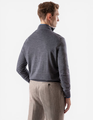 Half Zip Tröja Merinoull Grå