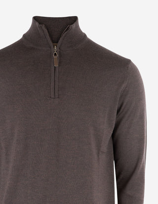 Half Zip Tröja Merinoull Brun