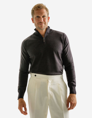 Half Zip Tröja Merinoull Brun