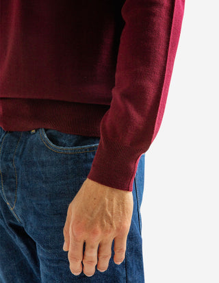 Half Zip Tröja Merinoull Vinröd
