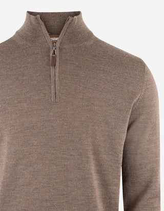 Half Zip Tröja Merinoull Brun
