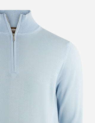 Half Zip Tröja Merinoull Ljusblå