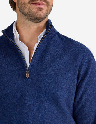 Sutherland Half Zip Lammull Mörkblå