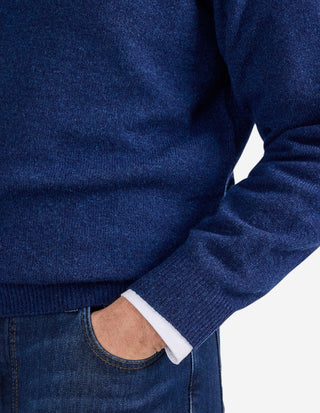 Sutherland Half Zip Lammull Mörkblå
