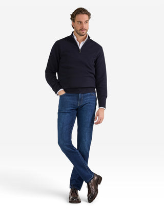 Sutherland Half Zip Lammull Navy