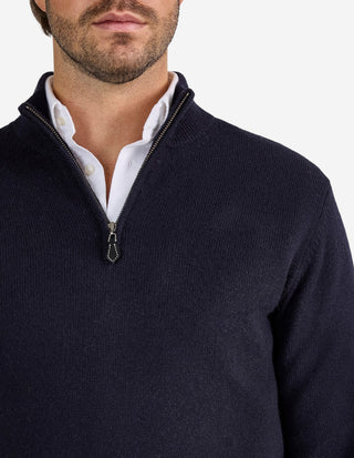Sutherland Half Zip Lammull Navy