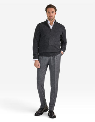 Sutherland Half Zip Lammull Mörkgrå