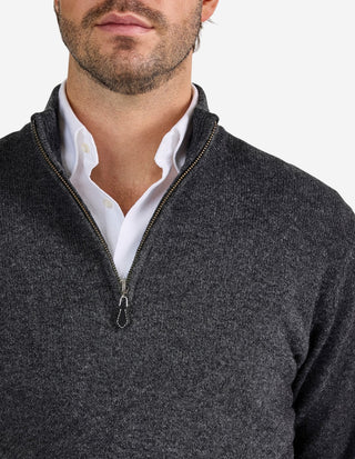 Sutherland Half Zip Lammull Mörkgrå