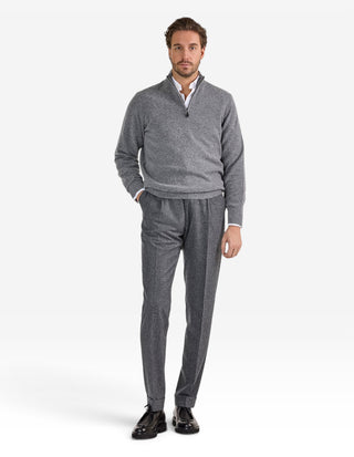 Sutherland Half Zip Lammull Ljusgrå