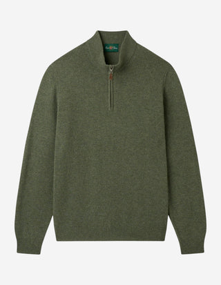Sutherland Half Zip Lammull Mossgrön