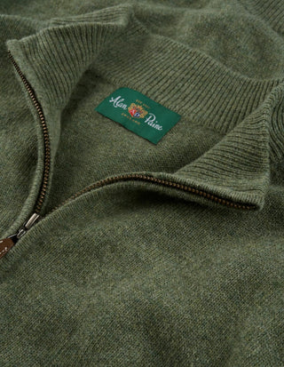 Sutherland Half Zip Lammull Mossgrön