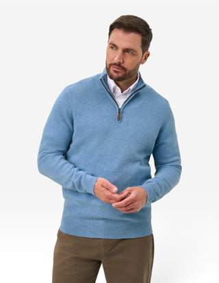 Sutherland Half Zip Lammull Ljusblå