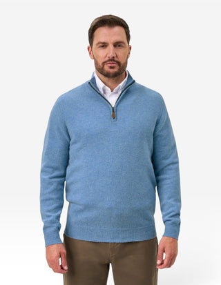 Sutherland Half Zip Lammull Ljusblå