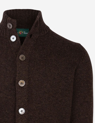 Landford Cardigan Lammull Mörkbrun
