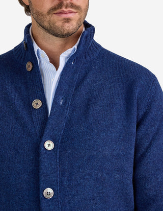 Landford Cardigan Lammull Mörkblå