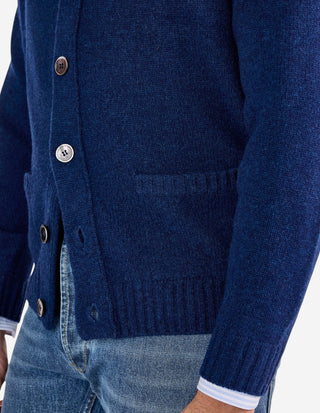 Landford Cardigan Lammull Mörkblå
