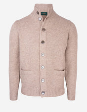 Landford Cardigan Lammull Ljusbeige