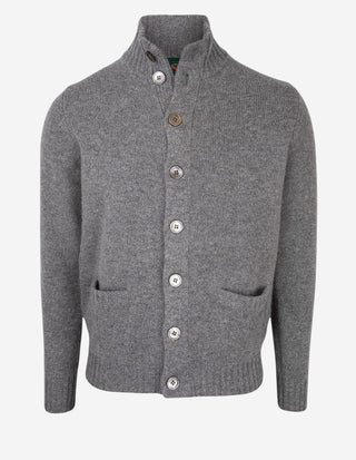 Landford Cardigan Lammull Ljusgrå