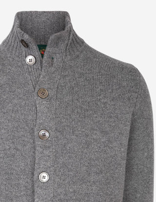 Landford Cardigan Lammull Ljusgrå