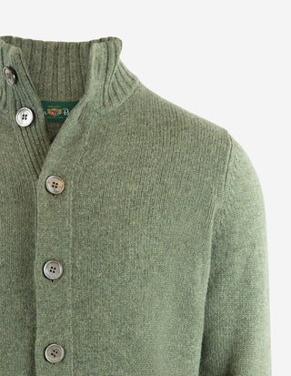 Landford Cardigan Lammull Olivgrön