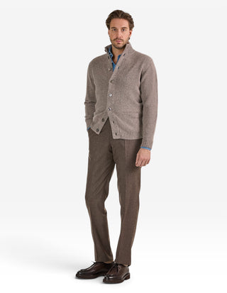 Landford Cardigan Lammull Gråbeige